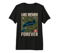 Lake Ontario Forever Canada Vintage Geography Map Men Women Premium T-Shirt