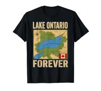 Lake Ontario Forever Canada Vintage Geography Map Men Women T-Shirt