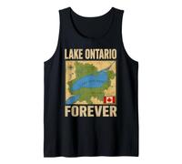 Lake Ontario Forever Canada Vintage Geography Map Men Women Tank Top