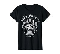 Lake Ontario Great Lakes Value Graphic T-Shirt, Women, Black, M