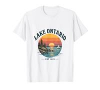Lake Ontario Retro Sunset Great Lakes Sailing T-Shirt