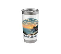 Lake Ontario Sunset Lighthouse Coastal Landscape Stainless Steel Insulated Tumbler