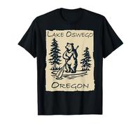 Lake Oswego Oregon Souvenir Bear on Paddleboard SUP T-Shirt