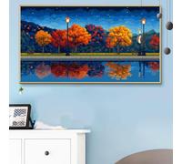 Lake Paint by Numbers for Adults Beginners, DIY Paint by Numbers Tree Large 100x200cm Colored Canvas Drawing, Acrylic Pigment Paintwork Kit Hobbies for Adults Women, Home Wall Decor, Gifts Q6-501