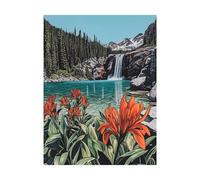 Lake Paint by Numbers for Adults Landscape Painting by Numbers for Adults, Art Supplies with Color Canvas for Painting 24x32in 36 Colors of Acrylic Paint and Brush, Wall Art for Room Decor 2YH-10416