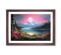Lake Photograph 8K No.2 Framed Print | A2 Walnut Framed Wall Art | Ready to Hang | Modern Landscape Picture | Living Room Bedroom Lounge Office