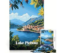 Lake Pichola, India 1000 Pieces Jigsaw Puzzles for Teenagers Memory Train Smooth Thick Home Game Birthday Art Gift (38x26cm)