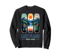 Lake Placid NY Mountains & Lake View Vintage Travel Sweatshirt