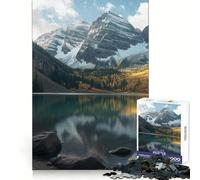 Lake Reflect by Mountains 1000 Pieces Puzzles for Adults Cognitive Train Indoor Play Pattern Build (38x26cm)