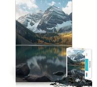 Lake Reflect by Mountains 1000 Pieces Puzzles for Adults Cognitive Train Indoor Play Pattern Build (38x26cm)