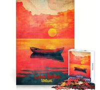 Lake Retba Art Poster 1000 Piece Jigsaw Puzzles for Teenagers Jigsaw Memory Build True Detail Playful Challenge (38x52cm)
