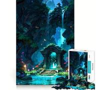 Lake Spirits Temple 1000 Pieces Jigsaws Adults Puzzles Gifts Mind Workout Stress Less Home Activity Home Accent (38x26cm)