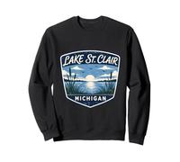 Lake St Clair Michigan Lake Nature Sunset Birds Outdoors Sweatshirt