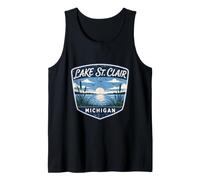 Lake St Clair Michigan Lake Nature Sunset Birds Outdoors Tank Top