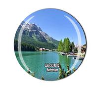 Lake St. Moritz Switzerland Fridge Magnet Crystal Tourist Souvenir Gift Collection Refrigerator Magnetic Sticker