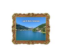 Lake St. Moritz Switzerland Refrigerator Magnet Travel 3D Souvenir Fridge Decoration Magnetic Sticker Craft Collection