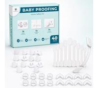 Lake Storm Child Safety Kit|40 Pack-Cabinet locks,Edge Protector,Plug Cover | Baby proofing Adjustable strap locks for cabinets,drawers&fridges, Baby Safety Guards, BPA- free Socket covers and protectors