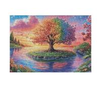 Lake Sunset Tree of Life 300 Piece Jigsaw Puzzle for Adults Solo Leisure Time Challenging Fun No Dust Pieces Great Gift for Puzzle Enthusiasts 300 PCS