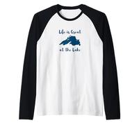 Lake Superior Life is Great at The Lake Raglan Baseball Tee