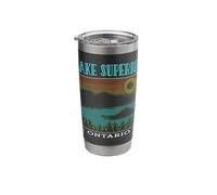 Lake Superior Ontario Mountains Retro Stainless Steel Insulated Tumbler