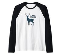 Lake Tahoe California and Nevada Vacation Buck Design Raglan Baseball Tee