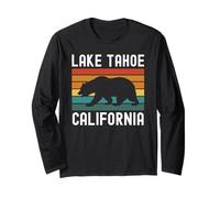 Lake Tahoe California Nevada Retro Mountain 530 775 Camping Long Sleeve T-Shirt