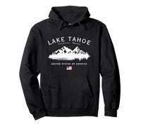 Lake Tahoe California Nevada USA American Flag Mountains Pullover Hoodie