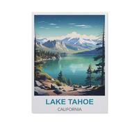 Lake Tahoe California Vintage Travel Posters,Tin Sign Vintage Retro Metal Wall Decor Decoration Art for Home Garden Kitchen Bar Pub Living Room Office Garage Poster Plaque(15x30cm)6x12 inch-CA48