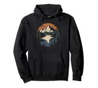 Lake Tahoe Hiker Pine Trees Vintage Graphic California Pullover Hoodie