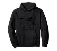 Lake Tahoe Line Drawing California Nevada Nature Souvenir Pullover Hoodie
