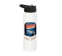 Lake Tahoe Majestic Mountain Sunset Reflection Stainless Steel Insulated Water Bottle