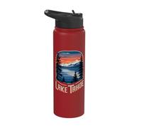 Lake Tahoe Majestic Mountain Sunset Reflection Stainless Steel Insulated Water Bottle