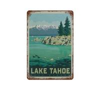 Lake Tahoe Retro Trave Tin Sign Metal Plaque Art Hanging Iron Painting Retro Home Kitchen Garden Garage Wall Decor(15x30cm)6x12 inch-29