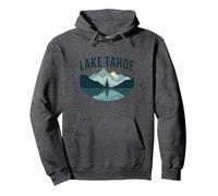 Lake Tahoe Scenic Mountain Landscape Pullover Hoodie, Adult Unisex, Dark Heather Grey, XXL