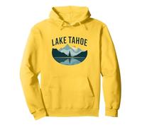 Lake Tahoe Scenic Mountain Landscape Pullover Hoodie, Adult Unisex, Lemon, XXL