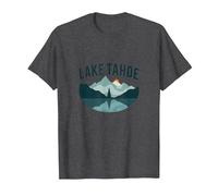 Lake Tahoe Scenic Mountain Landscape T-Shirt, Men, Dark Heather Grey, XXL