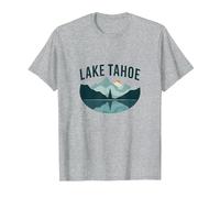Lake Tahoe Scenic Mountain Landscape T-Shirt, Men, Heather Grey, 6XL