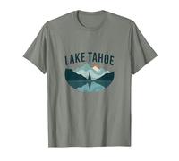 Lake Tahoe Scenic Mountain Landscape T-Shirt, Men, Olive Heather, 3X-Large