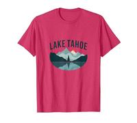 Lake Tahoe Scenic Mountain Landscape T-Shirt, Men, Red Heather, Medium