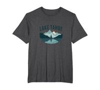 Lake Tahoe Scenic Mountain Landscape T-Shirt, Men's Big and Tall, Dark Heather Grey, 2X Tall