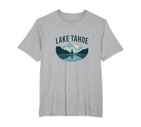 Lake Tahoe Scenic Mountain Landscape T-Shirt, Men's Big and Tall, Heather Grey, 2X Tall