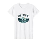Lake Tahoe Scenic Mountain Landscape T-Shirt, Women, White, 3XL