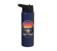 Lake Tahoe Scenic Sunset Mountains Trees Stainless Steel Insulated Water Bottle