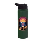 Lake Tahoe Scenic Sunset Silhouette Stainless Steel Insulated Water Bottle