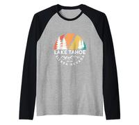 Lake Tahoe Sierra Nevada Vintage Retro Hiking Camping Raglan Baseball Tee