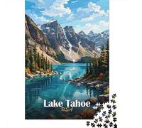 Lake Tahoe USA Landscape Painting 70x50cm 1000pcs Jigsaw Puzzle, 1000 Piece | For winter weekends and Christmas breaks: Adult jigsaw puzzle with 1000 pieces offers a classic activity for Christmas.