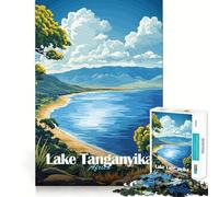 Lake Tanganyika Landscape Jigsaw Puzzle for Adults 1000 Pieces Sharp Thinking Clean Joint Fun Activity Birthday Surprise (38x26cm)