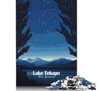 Lake Tekapo Night Sky Jigsaw Puzzles 500 Piece for Teenagers Wooden Creative Puzzle Toy Family Game Difficulty Challenge Puzzles 500pcs (52x38cm)
