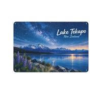 Lake Tekapo Night Sky Tin Wall Art 20x30cm, Wall Decor | For winter decorating, tin signs bring a distinctive wall feature to the studio.