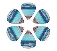 Lake Tekapo South Island 6 Pack Guitar Picks with Organizer Storage Box, Thin-Medium-Heavy Picks Handmade Plectrums Guitar Plectrums Bass Ukulele Picks Acoustic Guitar Lovers Gift